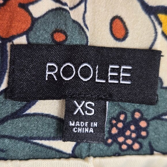 Roolee Size XS Earth Toned Floral Print A-Line Skirt Elastic Back Side Zip Lined - Picture 8 of 11